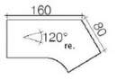 Techno by rb | Freiformschreibtisch 120 Grad mit Design-Fuß in 200 x 80/109,3 cm