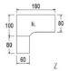 Techno by rb | Freiformschreibtisch mit Design-Fuß, Anbauplatte mit Kurzfuß, 160 - 200 cm Breite