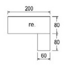 Techno by rb | Rechteckschreibtisch mit Design-Fuß, Anbauplatte mit Kurzfuß, 160 - 200 cm Breite