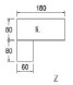 Techno by rb | Rechteckschreibtisch mit Design-Fuß, Anbauplatte mit Kurzfuß, 160 - 200 cm Breite