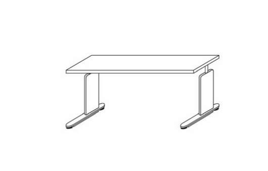 Techno by rb | Schreibtisch mit Rechteckplatte und Design-Fuß-Gestell in 80 - 180 cm Breite