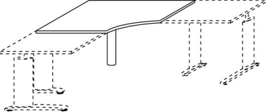 Techno by rb | Verkettungsplatte mit Stützfuß in 120 cm Breite