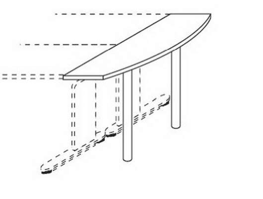 Techno by rb | Anbauplatte für 2 gegeneinandergestellte Schreibtische, mit 2 Stützfüßen, für Plattentiefe 80 cm