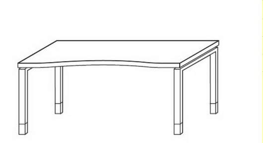 Techno by rb | Freiformschreibtisch mit 4-Fuß-Gestell in 160 / 180 cm Breite x 80 cm Tiefe