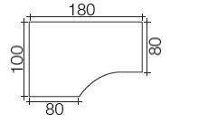 Techno by rb | Freiformschreibtisch mit T-Fu Multi fr Anbau von Korpusteilen 80,0 cm tief, 180 cm Breite