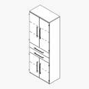 Techno by rb | Aktenschrank Typ 373 / 422 - Anbauteil 6 Ordnerhöhen - 4 Türen, 2 Schubkästen, 3 E.-Böden