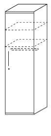 Techno by rb | Kleiderschrank Typ 398r/397l - Anbauteil 6 Ordnerhöhen - 1 Tür mit Schloss, 1 Kleiderstange, 2 E.-Böden
