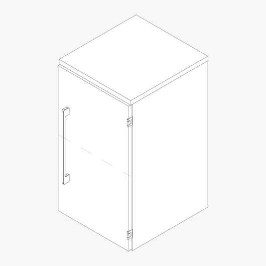 Techno by rb | Aktenschrank Aufsatz Typ 514r/515l - 2 Ordnerhöhen, 1 Tür, 1 E.-Boden