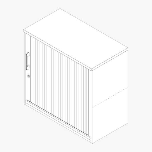 Techno by rb | Anbauteil mit Jalousieschiebetür - 1 Schloss, 1 E.-Boden