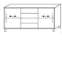 Techno by rb | Sideboard - 2 Schiebetüren, 4 Schubkästen, 2 E.-Böden