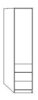 Wiemann LOFT | Gleittüren-Panorama-Funktionsschrank mit 4 Auszügen, 1 Tür, Türanschlag rechts - Höhe 236 cm