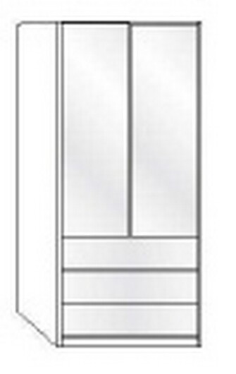 Wiemann LOFT | Gleittren-Panorama-Funktionsschrank mit 3 Auszgen, 2 Tren, Transchlag links - Hhe 236 cm