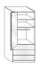 Wiemann LOFT | Gleittüren-Panorama-Funktionsschrank mit 3 Auszügen, 2 Türen, Türanschlag links - Höhe 236 cm