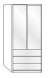 Wiemann LOFT | Gleittüren-Panorama-Funktionsschrank mit 3 Auszügen, 2 Türen, Türanschlag links - Höhe 236 cm