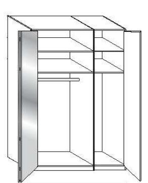 Wiemann LOFT | Gleittren-Panoramaschrank mit 3 Tren (1 Spiegeltr in Parsol-Bronze-Glas) - Hhe 236 cm
