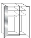 Wiemann LOFT | Gleittüren-Panoramaschrank mit 3 Türen (1 Spiegeltür in Parsol-Bronze-Glas) - Höhe 236 cm