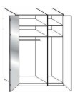 Wiemann LOFT | Gleittüren-Panoramaschrank mit 3 Türen (1 Spiegeltür in Parsol-Bronze-Glas) - Höhe 236 cm