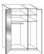 Wiemann LOFT | Gleittüren-Panoramaschrank mit 3 Türen (1 Spiegeltür in Parsol-Bronze-Glas) - Höhe 236 cm
