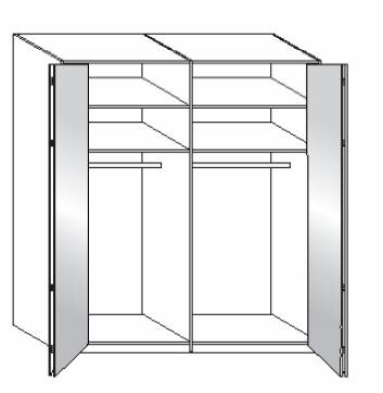 Wiemann LOFT | Gleittren-Panoramaschrank mit 4 Tren (2 Spiegeltren in Parsol-Bronze-Glas) - Hhe 236 cm