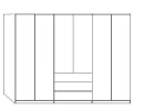 Wiemann LOFT | Gleittüren-Panorama-Funktionsschrank mit 4 Auszügen, 6 Türen - Höhe 236 cm