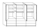 Wiemann LOFT | Gleittüren-Panorama-Funktionsschrank mit 12 Auszügen, 6 Türen - Höhe 236 cm