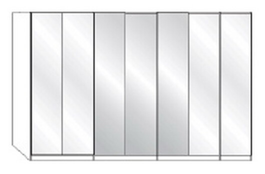 Wiemann LOFT | Gleittüren-Panoramaschrank mit 7 Türen (3 Spiegeltüren in Parsol-Bronze-Glas) - Höhe 236 cm