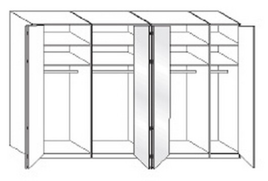 Wiemann LOFT | Gleittren-Panoramaschrank mit 7 Tren (3 Spiegeltren in Parsol-Bronze-Glas) - Hhe 236 cm