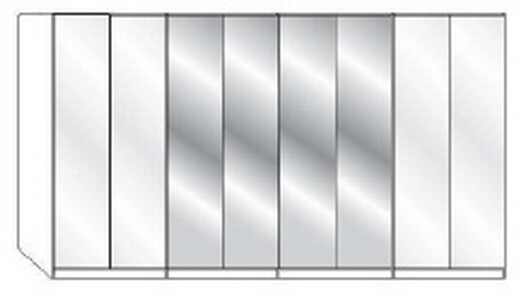 Wiemann LOFT | Gleittüren-Panoramaschrank mit 8 Türen (4 Spiegeltüren in Parsol-Bronze-Glas) - Höhe 236 cm