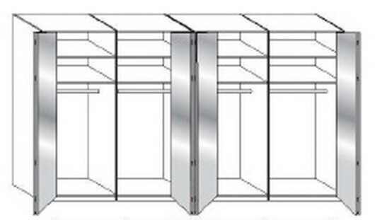 Wiemann LOFT | Gleittren-Panoramaschrank mit 8 Tren (6 Spiegeltren in Parsol-Bronze-Glas) - Hhe 236 cm