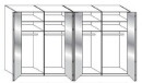 Wiemann LOFT | Gleittüren-Panoramaschrank mit 8 Türen (6 Spiegeltüren in Parsol-Bronze-Glas) - Höhe 236 cm