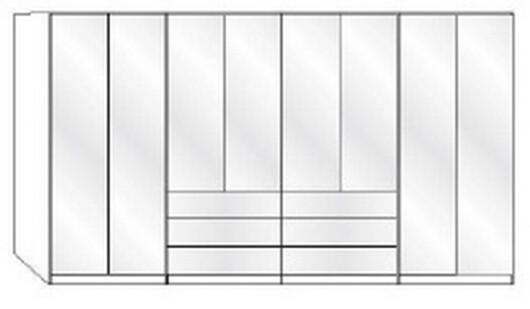 Wiemann LOFT | Gleittüren-Panorama-Funktionsschrank mit 8 Auszügen, 8 Türen - Höhe 236 cm