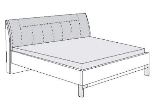 Wiemann LOFT | Futonbett mit Polster-Kopfteil in Kunstleder magnolie - Fußteilhöhe 48 cm