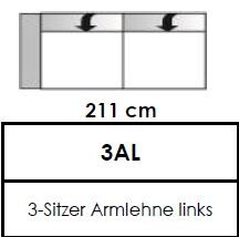 Candy Polstermöbel | Colano 3AL 211cm
