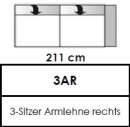 Candy Polstermöbel | Colano 3AR 211cm