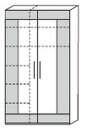 Cadre by rb | Kleiderschrank 2-türig, 7 Böden, 1 Kleiderstange