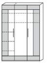 Cadre by rb | Kleiderschrank 3-türig, 7 Böden,...