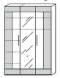 Cadre by rb | Kleiderschrank 3-türig, 1 Spiegel, 7 Böden, 1 Kleiderstange