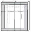 Cadre by rb | Kleiderschrank 4-türig, 4 Böden,...