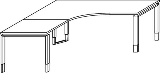 Objekt.Plus by rb | Winkelschreibtisch 90Grad rechts 160x200cm Type V36