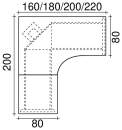 Objekt.Plus by rb | Winkelschreibtisch 90Grad rechts 160x200cm Type V36