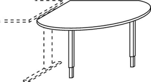 Objekt.Plus by rb | Anbauplatte Tropfenform mit Stützfuss 114cm Type 073