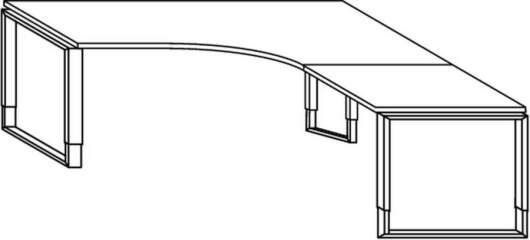 Objekt.Plus by rb | Winkelschreibtisch 90Grad rechts 160x200cm Type K36