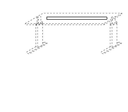 Objekt.Plus by rb | Kabelkanal aus Metall für Schreibtischbreite 120cm  Type 803