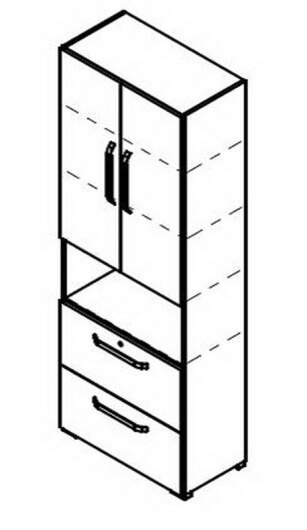 Röhr start.now | Aktenschrank 6 OH 80 cm breit - 2 Türen / 2 Hängeregisterauszüge