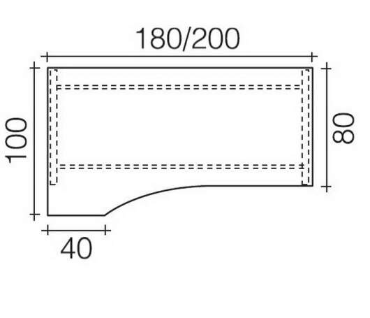 Objekt.Plus by rb | Schreibtisch mit Freiformplatte Links 200cm Type B19