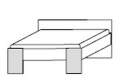 Cadre.Plus by rb | Liegenbett mit Farb-Applikation am Fußteil - (Breite wählbar)