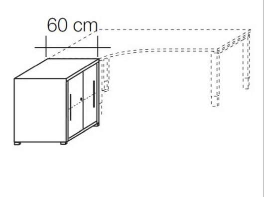 Objekt.Plus by rb | Anstellschrank 2OH, 2 Schiebetüren, 1 Schloss, 60 cm tief