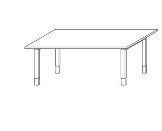 Objekt.Plus by rb | Konferenztisch mit Rechteckplatte 220x100cm - Type 298