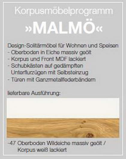 Niehoff Sitzmöbel | MALMÖ Vitrine mit 4 Schubkästen, 1 Glas-/Holz-Tür und 1 Glastür 2274-47-000