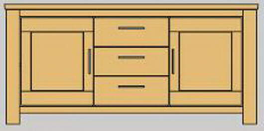 Niehoff Sitzmöbel | CASA-NOVA Sideboard / Anrichte mit 3 Schubkästen und 2 Türen